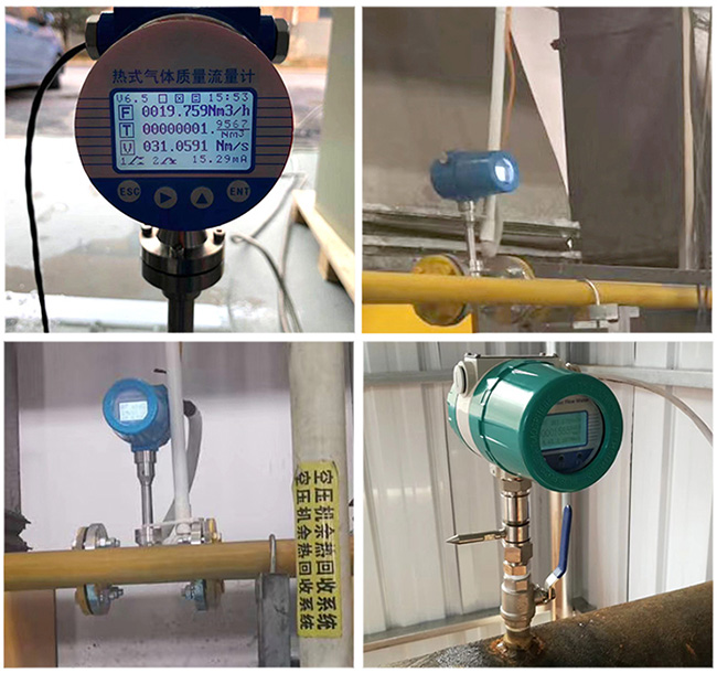 管道式熱式氣體質(zhì)量流量計(jì)現(xiàn)場安裝使用圖